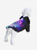 Pet's Colorful Glitter Ombre Fall Moon Butterfly Print Hawaii Button Shirt -  