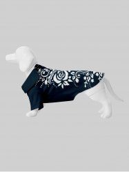 Pet's Two Tone Flower Colorblock Print Hawaii Shirt -  