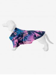 Pet's Coconut Tree Ombre Colorblock Print Hawaii Shirt -  