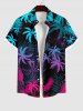 Ombre Coconut Tree Palm Leaf Print Plus Size Matching Hawaii Beach Outfit For Couples -  