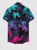 Ombre Coconut Tree Palm Leaf Print Plus Size Matching Hawaii Beach Outfit For Couples -  