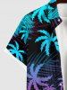 Ombre Coconut Tree Palm Leaf Print Plus Size Matching Hawaii Beach Outfit For Couples -  