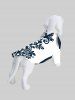 Two Tone Curve Flowers Leaf Print Hawaii Dog and Owner Matching Outfits -  