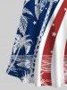 Plus Size Patriotic American Flag Coconut Tree Print Crisscross Cold Shoulder Maxi Dress -  