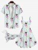 Pet's Dog Leaf Print Hawaii Shirt -  