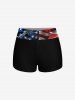 Patriotic American Flag Smog Print Boyleg Tankini Swimsuit(Adjustable Shoulder Strap) -  