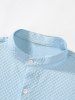 Men's Matching Two Piece Co Ord Solid Color Textured Button Up Short Sleeves Shirt and Drawstring Casual Shorts Set -  