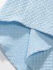 Men's Matching Two Piece Co Ord Solid Color Textured Button Up Short Sleeves Shirt and Drawstring Casual Shorts Set -  