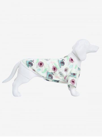 Pet's Snails Butterfly Flowers Print Hawaii Top