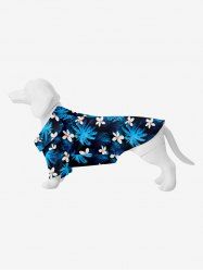 Pet's Coconut Tree Floral Print Hawaii Button Shirt -  