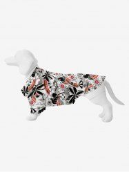Pet's Coconut Tree Beach Sun Print Hawaii Button Shirt -  