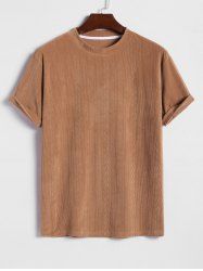 Men's Jacquard Flocking Casual Short Sleeves T-Shirt -  