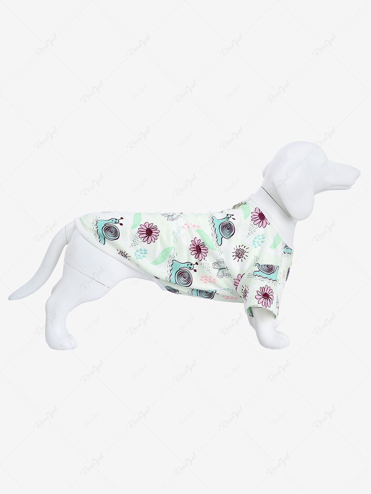 Outfits Pet's Snails Butterfly Flowers Print Hawaii Top  
