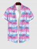 Tropical Coconut Tree Bubble Colorblock Print Hawaii Dog and Owner Matching Outfits -  