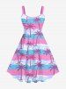 Tropical Coconut Tree Bubble Colorblock Print Hawaii Dog and Owner Matching Outfits -  
