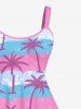 Tropical Coconut Tree Bubble Colorblock Print Hawaii Dog and Owner Matching Outfits -  