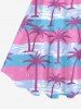 Tropical Coconut Tree Bubble Colorblock Print Hawaii Dog and Owner Matching Outfits -  