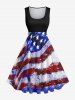 Patriotic American Flag Tie Dye Print Plus Size Matching Outfit For Couples -  