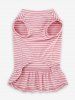 Pet's Striped Print Smile Stickers Ruffles Top -  