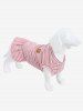 Pet's Striped Print Smile Stickers Ruffles Top -  
