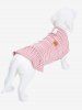 Pet's Striped Print Smile Stickers Ruffles Top -  