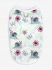 Pet's Snails Butterfly Flowers Print Hawaii Top -  