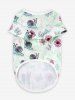 Pet's Snails Butterfly Flowers Print Hawaii Top -  