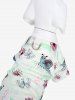 Pet's Snails Butterfly Flowers Print Hawaii Top -  