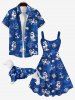 Pet's Sailboat Lobster Anchor Shell Octopus Print Button Shirt -  