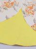 Flowers Leaf Print Tulip Hem Layered Bowknot Panel Tank Vintage Dress -  