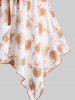 Débardeur Mouchoir Ombré Fleur Imprimée sans Dos de Grande Taille à Lacets - Blanc 4X | US 26-28