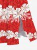 Plus Size Tropical Flowers Wreath Print Hawaii Split Midi Dress -  