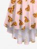Plus Size Pizza Print High Low Asymmetric Backless A Line Cami Dress -  