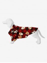 Pet's Cute Dog Plaid Print Button Shirt -  