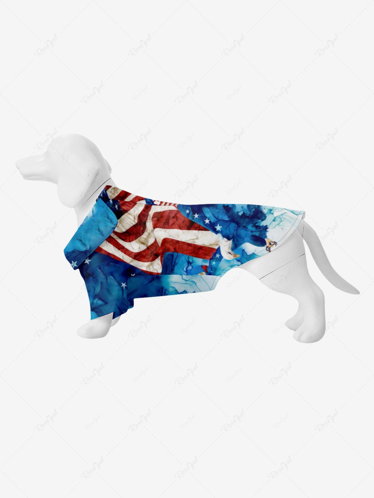 Sale Pet's Patriotic American Flag Eagle Print Shirt  