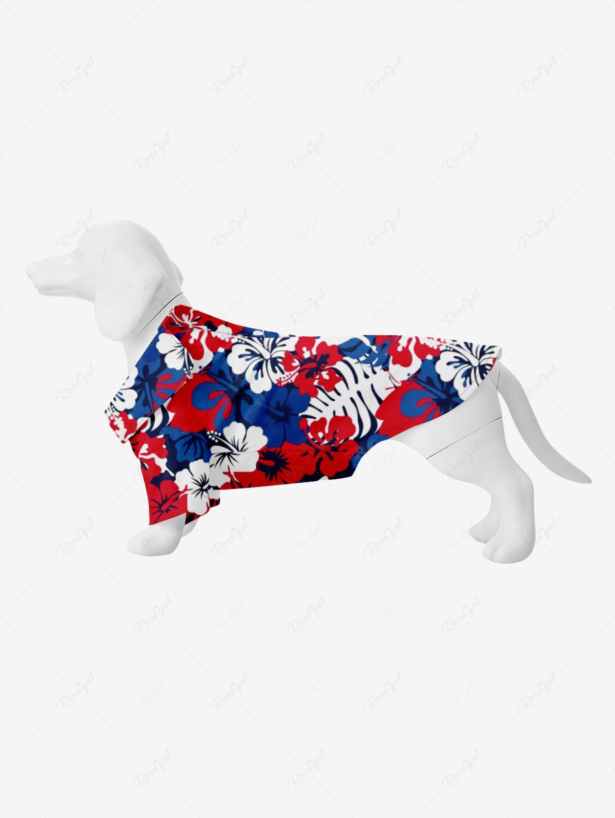 Best Pet's Tropical Leaf Hibiscus Flowers Print Hawaii Shirt  