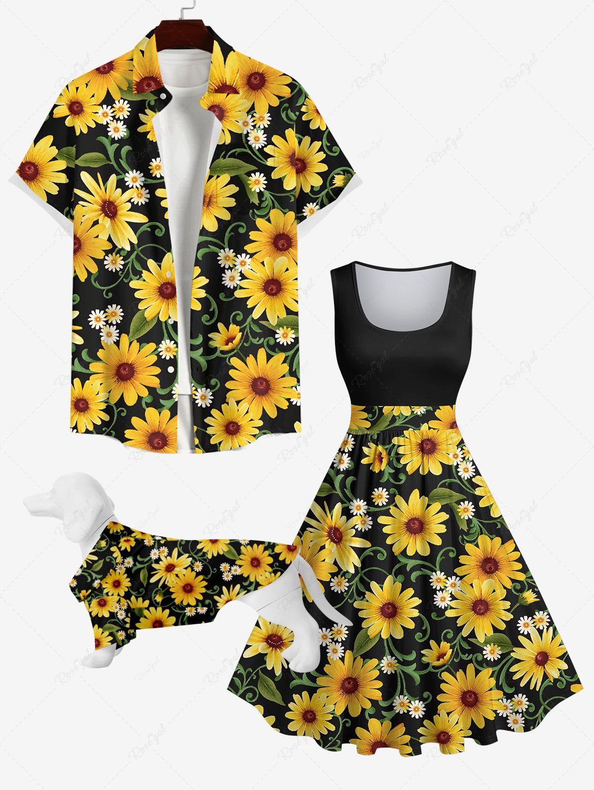 Suite de Maillot de Mandarin Imprimé de Crânes et de Fleurs Multi-A 