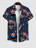 Patriotic American Flag Skulls Hat Star Print Plus Size Matching Outfit For Couples -  