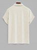 Men's Solid Color Jacquard Flocking Polo Collar Half Buttoned Short Sleeves T-shirt -  