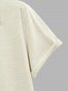 Men's Solid Color Jacquard Flocking Polo Collar Half Buttoned Short Sleeves T-shirt -  