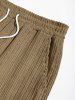 Short Décontracté en Couleur Unie à Cordon avec Poches en Velours Côtelé pour Homme - café S