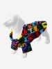 Pet's Colorful Plaid Colorblock Animal Zoo Print Button Shirt -  