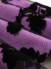 Plus Size Floral Leaf Flocking Mesh Skirt -  
