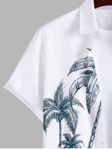Coconut Tree Sea Boat Bird Print Hawaii Dog and Owner Matching Outfits