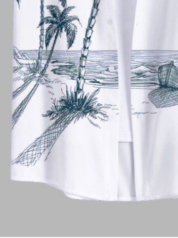 Coconut Tree Sea Boat Bird Print Hawaii Dog and Owner Matching Outfits