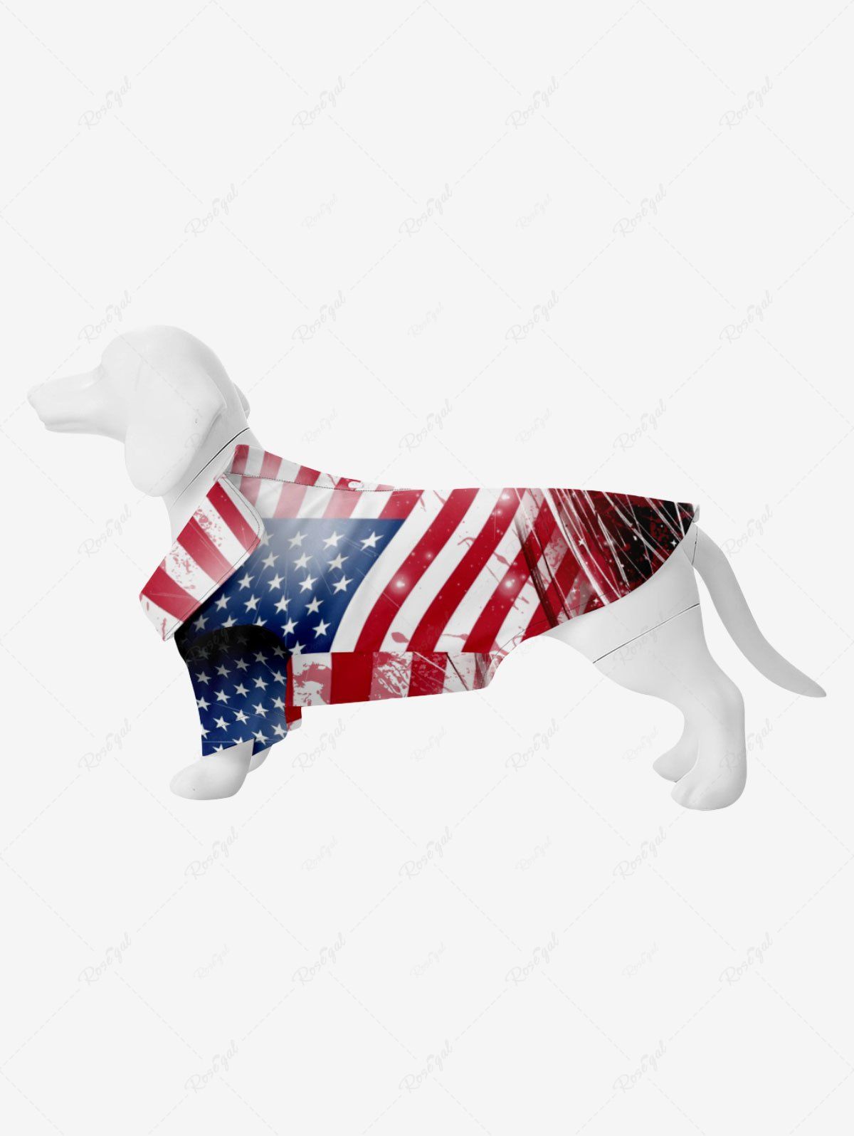 Outfit Pet's Patriotic American Flag Paint Splatter Print Shirt  