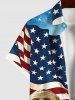 Patriotic American Flag Eagle Stone Statue Print Plus Size Matching Outfit For Couples -  