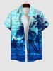 Coconut Tree Sea Waves Ombre Print Hawaii Dog and Owner Matching Outfits -  