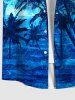 Coconut Tree Sea Waves Ombre Print Hawaii Dog and Owner Matching Outfits -  