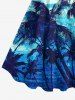 Coconut Tree Sea Waves Ombre Print Hawaii Dog and Owner Matching Outfits -  